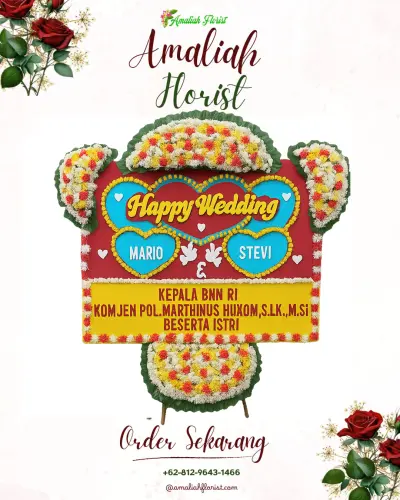 Karangan Papan Bunga Pernikahan di Mengesta